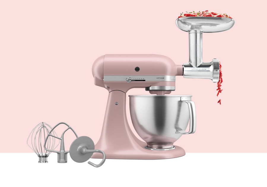 artisan standmixer mit kippbarem motorkopf ksm192 metall-fleischwolf-aufsatz b