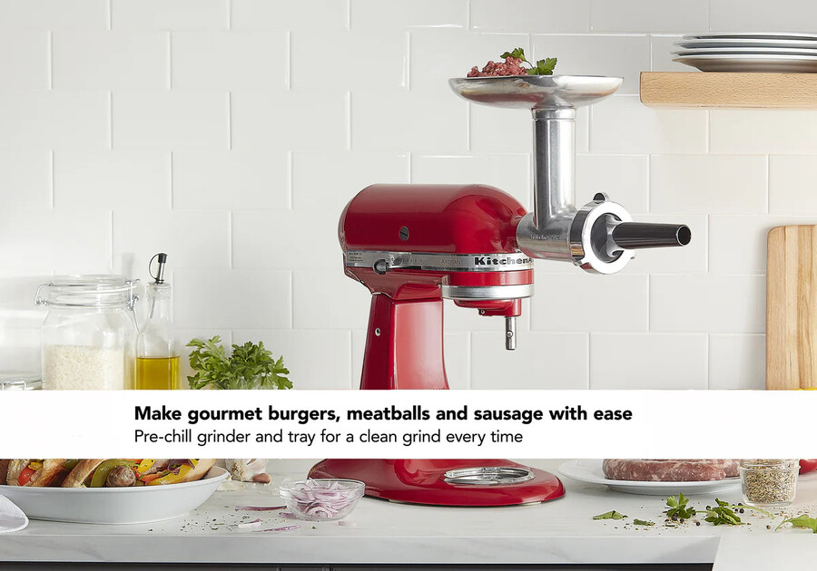 artisan standmixer mit kippbarem motorkopf ksm192 metall-fleischwolf-aufsatz b