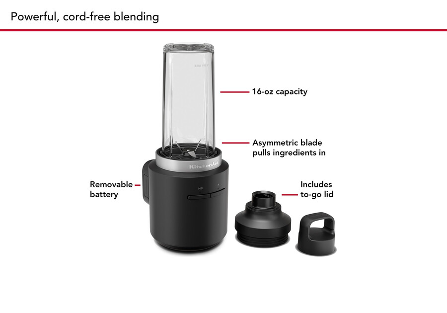 kabelloser personal blender ohne akku mattschwarz
