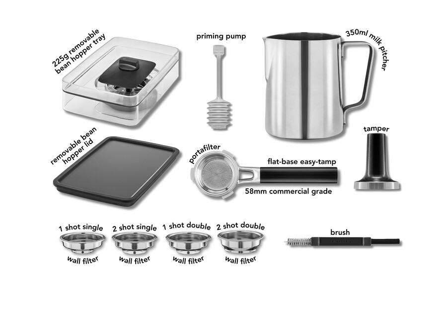 halbautomatische espressomaschine mit kegelmahlwerk