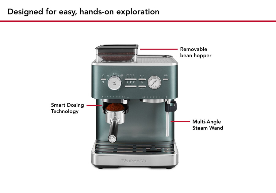 halbautomatische espressomaschine mit kegelmahlwerk